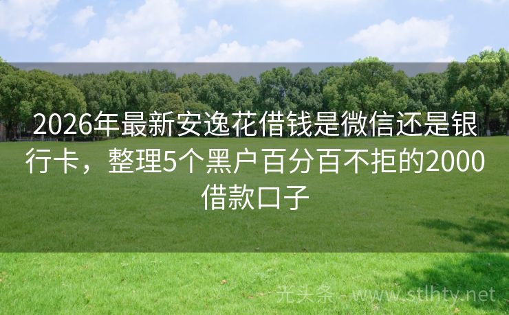 2026年最新安逸花借钱是微信还是银行卡，整理5个黑户百分百不拒的2000借款口子
