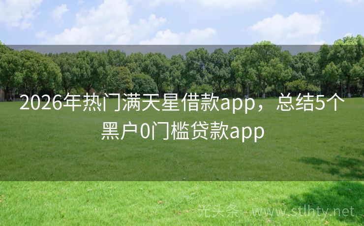 2026年热门满天星借款app，总结5个黑户0门槛贷款app