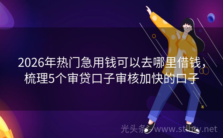 2026年热门急用钱可以去哪里借钱，梳理5个审贷口子审核加快的口子
