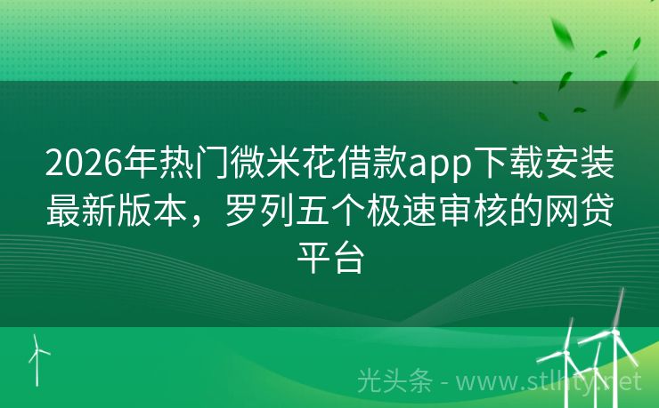 2026年热门微米花借款app下载安装最新版本，罗列五个极速审核的网贷平台