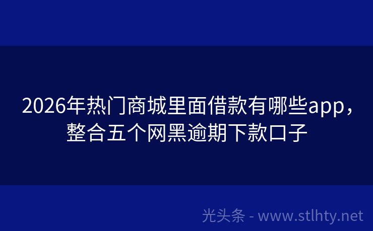 2026年热门商城里面借款有哪些app，整合五个网黑逾期下款口子