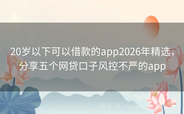 20岁以下可以借款的app2026年精选，分享五个网贷口子风控不严的app