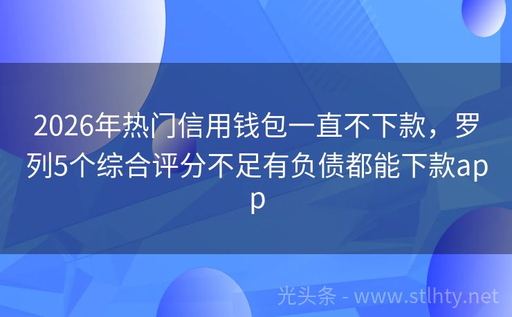2026年热门信用钱包一直不下款，罗列5个综合评分不足有负债都能下款app