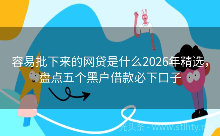 容易批下来的网贷是什么2026年精选，盘点五个黑户借款必下口子