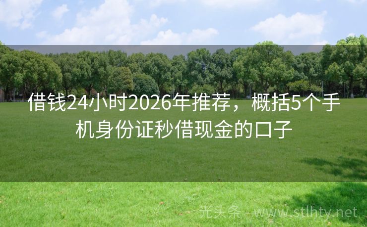 借钱24小时2026年推荐，概括5个手机身份证秒借现金的口子