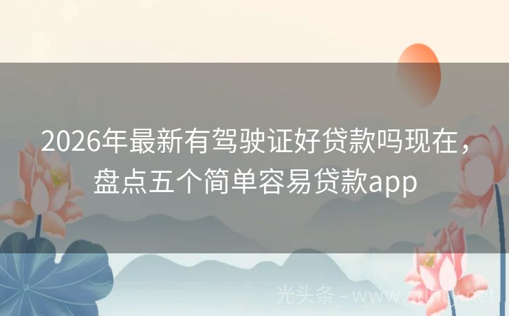 2026年最新有驾驶证好贷款吗现在，盘点五个简单容易贷款app