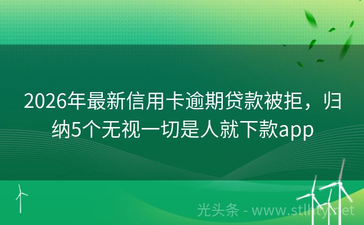 2026年最新信用卡逾期贷款被拒，归纳5个无视一切是人就下款app