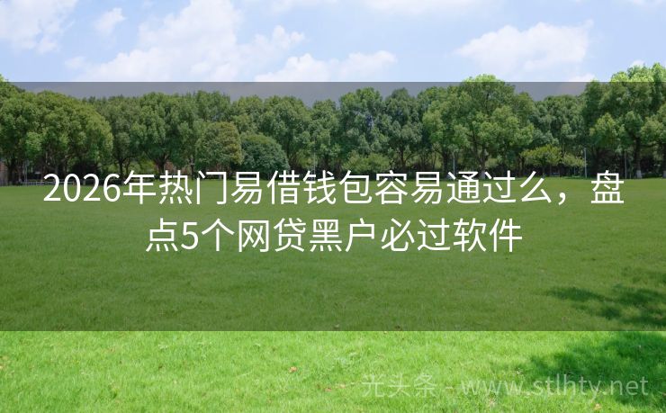 2026年热门易借钱包容易通过么，盘点5个网贷黑户必过软件