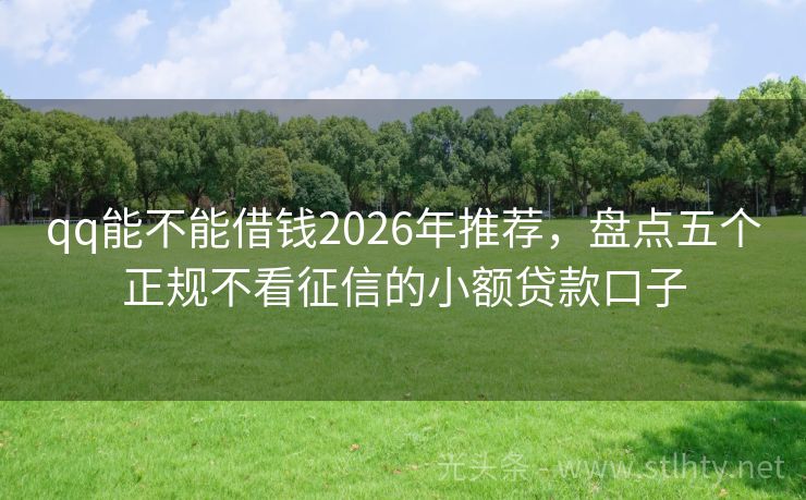 qq能不能借钱2026年推荐，盘点五个正规不看征信的小额贷款口子