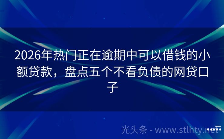 2026年热门正在逾期中可以借钱的小额贷款，盘点五个不看负债的网贷口子