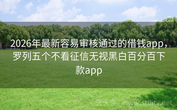 2026年最新容易审核通过的借钱app，罗列五个不看征信无视黑白百分百下款app