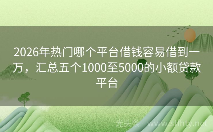 2026年热门哪个平台借钱容易借到一万,汇总五个1000至5000的小额贷款平台
