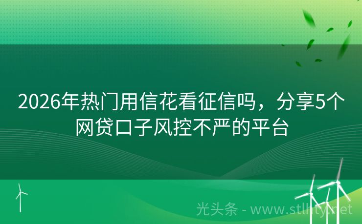 2026年热门用信花看征信吗,分享5个网贷口子风控不严的平台