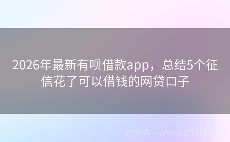 2026年最新有呗借款app,总结5个征信花了可以借钱的网贷口子