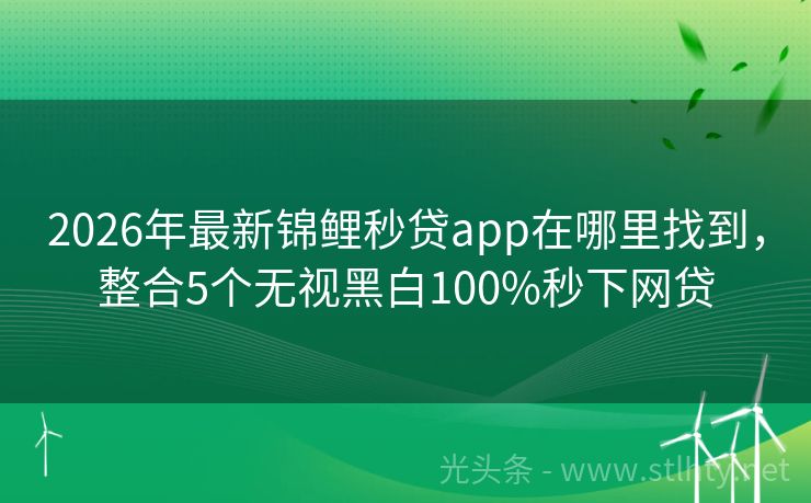 2026年最新锦鲤秒贷app在哪里找到，整合5个无视黑白100%秒下网贷