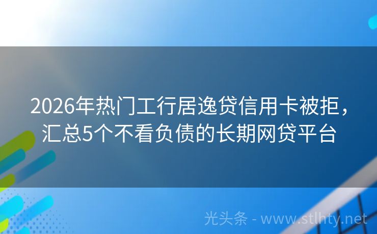 2026年热门工行居逸贷信用卡被拒，汇总5个不看负债的长期网贷平台