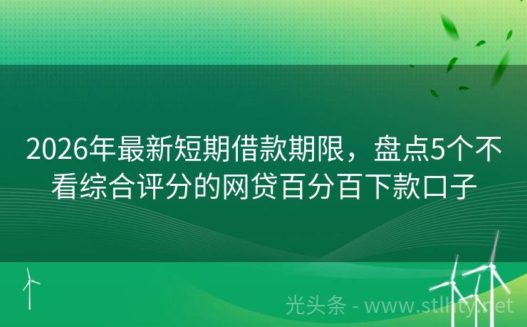 2026年最新短期借款期限，盘点5个不看综合评分的网贷百分百下款口子