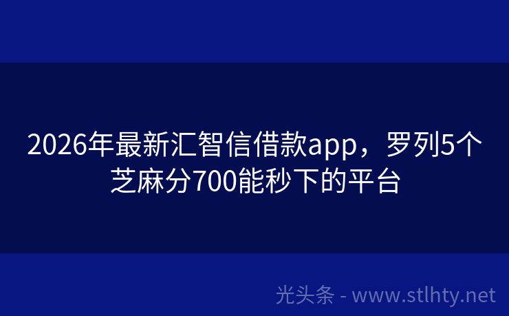 2026年最新汇智信借款app，罗列5个芝麻分700能秒下的平台