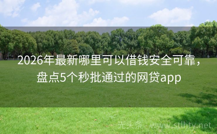 2026年最新哪里可以借钱安全可靠，盘点5个秒批通过的网贷app
