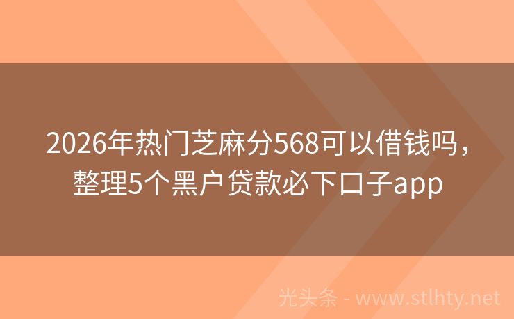 2026年热门芝麻分568可以借钱吗，整理5个黑户贷款必下口子app