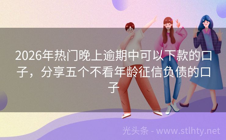 2026年热门晚上逾期中可以下款的口子,分享五个不看年龄征信负债的口子