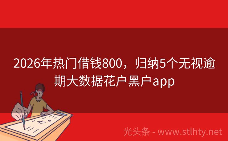 2026年热门借钱800，归纳5个无视逾期大数据花户黑户app