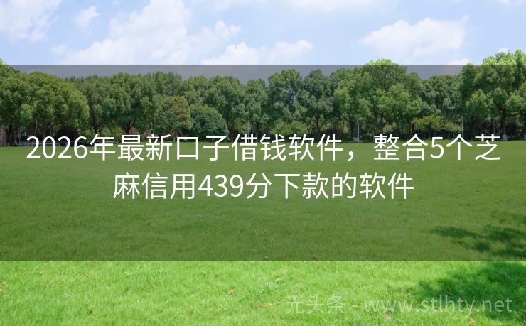 2026年最新口子借钱软件,整合5个芝麻信用439分下款的软件