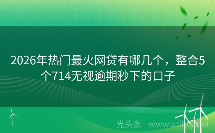 2026年热门最火网贷有哪几个，整合5个714无视逾期秒下的口子