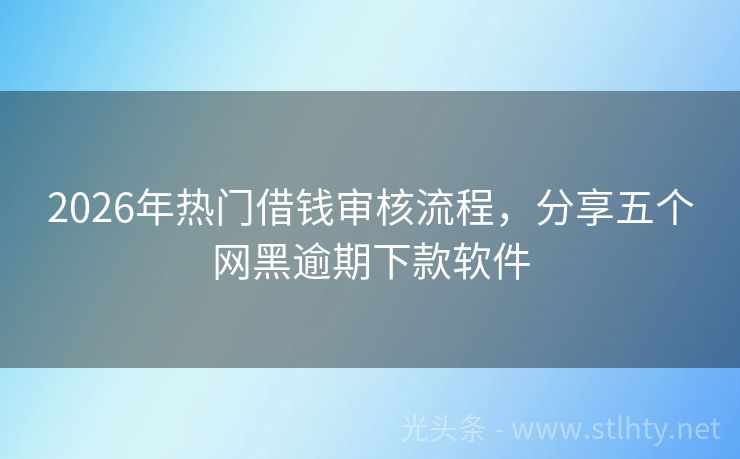 2026年热门借钱审核流程,分享五个网黑逾期下款软件