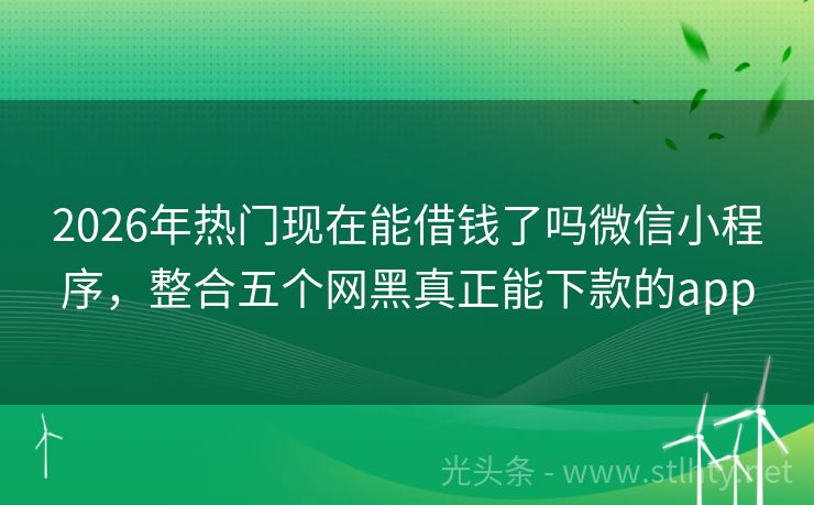 2026年热门现在能借钱了吗微信小程序,整合五个网黑真正能下款的app