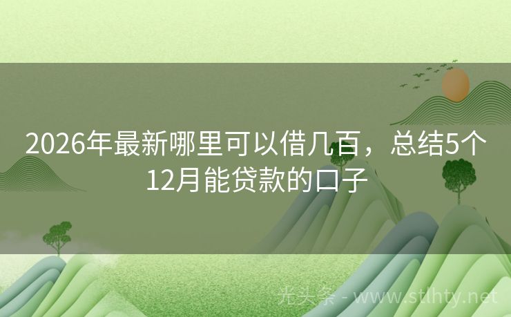 2026年最新哪里可以借几百，总结5个12月能贷款的口子