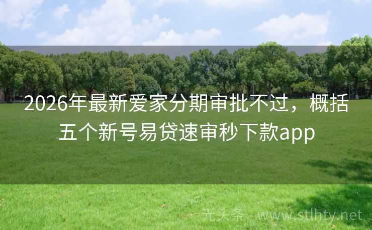 2026年最新爱家分期审批不过，概括五个新号易贷速审秒下款app