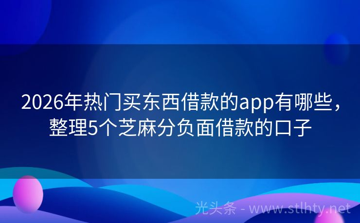 2026年热门买东西借款的app有哪些，整理5个芝麻分负面借款的口子