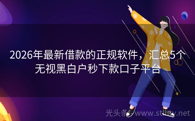 2026年最新借款的正规软件，汇总5个无视黑白户秒下款口子平台