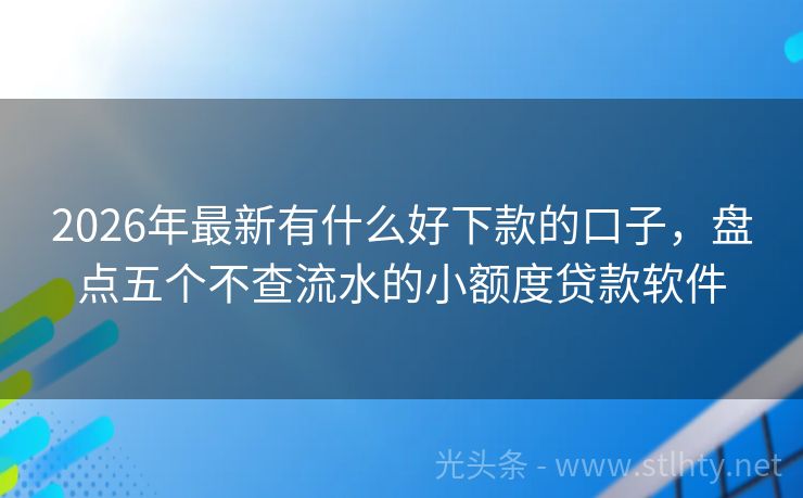 2026年最新有什么好下款的口子，盘点五个不查流水的小额度贷款软件