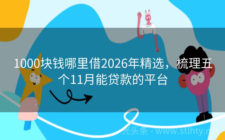 1000块钱哪里借2026年精选，梳理五个11月能贷款的平台