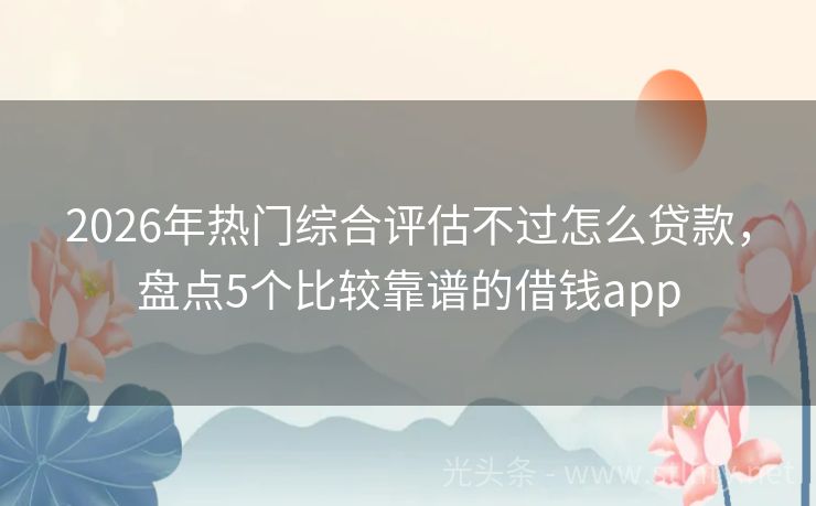 2026年热门综合评估不过怎么贷款，盘点5个比较靠谱的借钱app