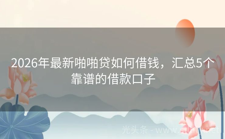 2026年最新啪啪贷如何借钱，汇总5个靠谱的借款口子