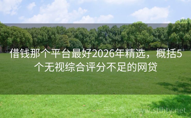 借钱那个平台最好2026年精选，概括5个无视综合评分不足的网贷