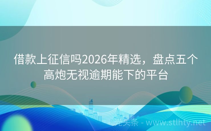 借款上征信吗2026年精选，盘点五个高炮无视逾期能下的平台