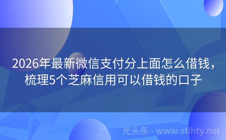 2026年最新微信支付分上面怎么借钱,梳理5个芝麻信用可以借钱的口子