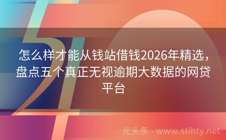 怎么样才能从钱站借钱2026年精选，盘点五个真正无视逾期大数据的网贷平台