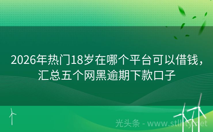 2026年热门18岁在哪个平台可以借钱，汇总五个网黑逾期下款口子