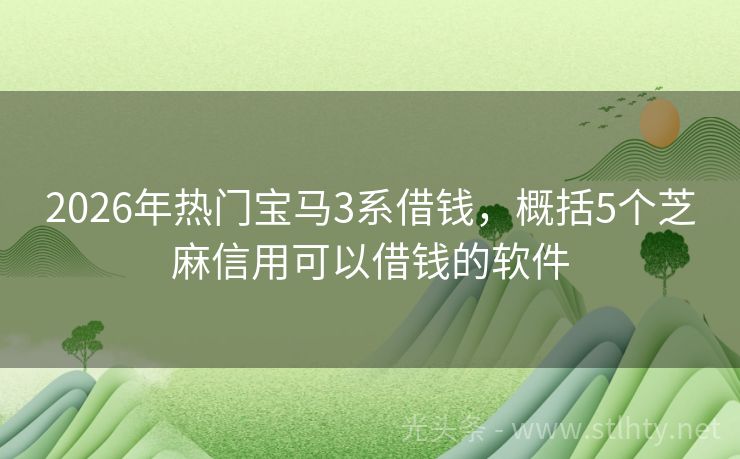 2026年热门宝马3系借钱，概括5个芝麻信用可以借钱的软件