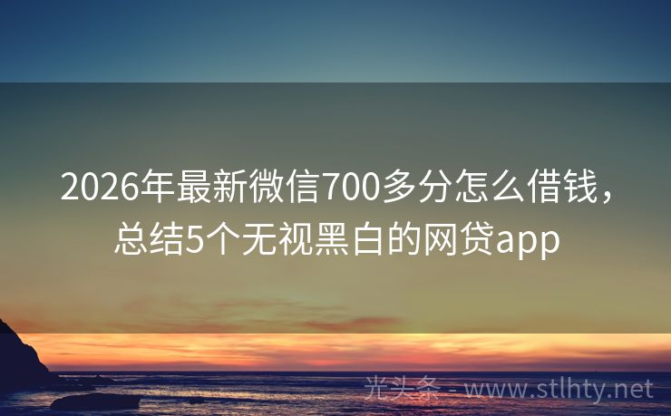 2026年最新微信700多分怎么借钱，总结5个无视黑白的网贷app