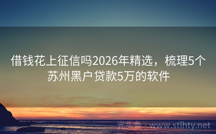 借钱花上征信吗2026年精选，梳理5个苏州黑户贷款5万的软件