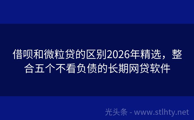 借呗和微粒贷的区别2026年精选，整合五个不看负债的长期网贷软件