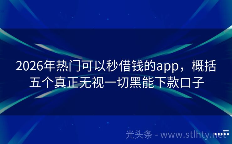 2026年热门可以秒借钱的app，概括五个真正无视一切黑能下款口子