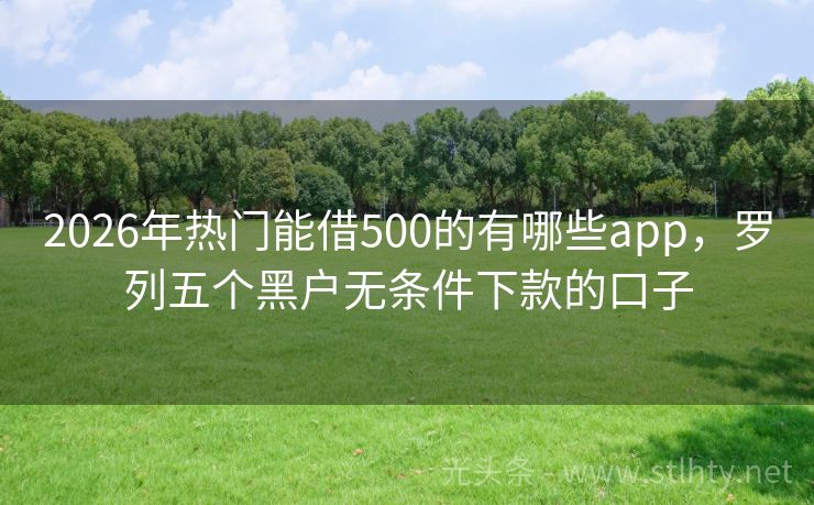 2026年热门能借500的有哪些app，罗列五个黑户无条件下款的口子