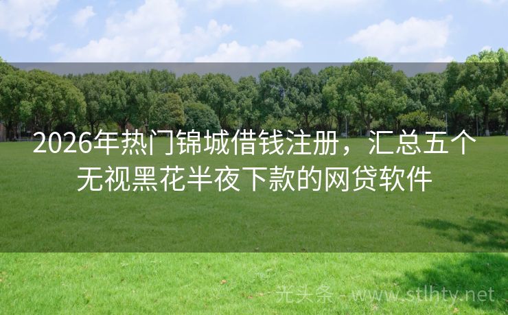 2026年热门锦城借钱注册，汇总五个无视黑花半夜下款的网贷软件